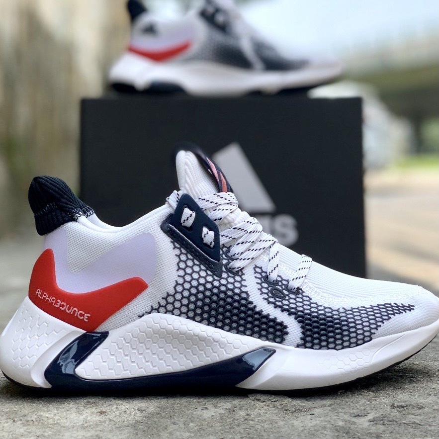 Giày thể thao Sneaker nam nữ Adidas Alphabounce 2020 màu Trắng đỏ  (Free ship)(Hàng 1-1 Trung)(Tặng box bảo vệ)