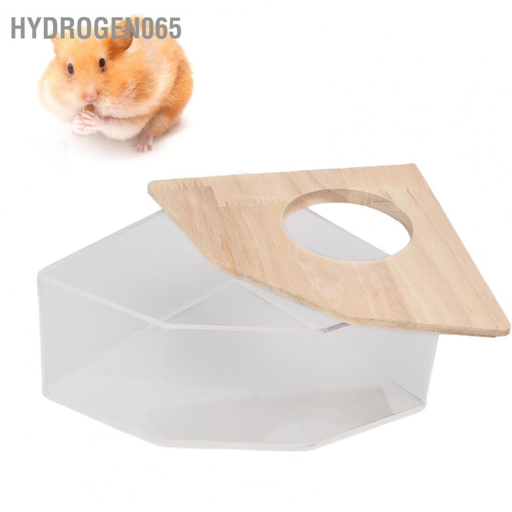 Hydrogen065 Hộp tắm cho chuột Hamster Quạt góc phải Acrylic Phòng cát an toàn nhỏ