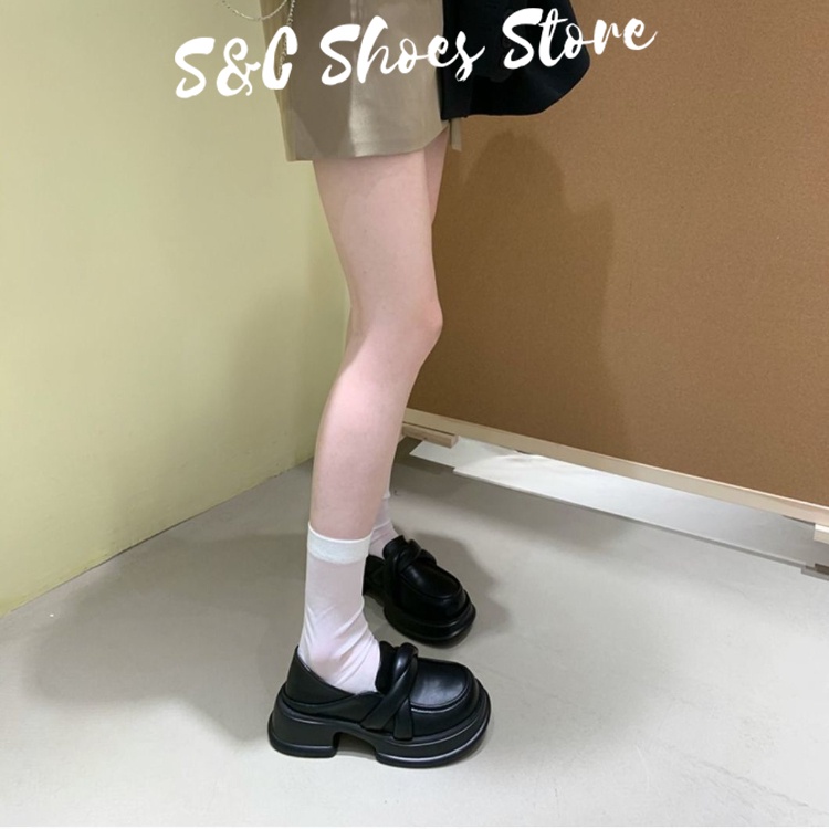 Giày Mary Jane Da Bóng Đế Dày Phong Cách Anh Quốc Chất Lượng Cao Cho Nữ