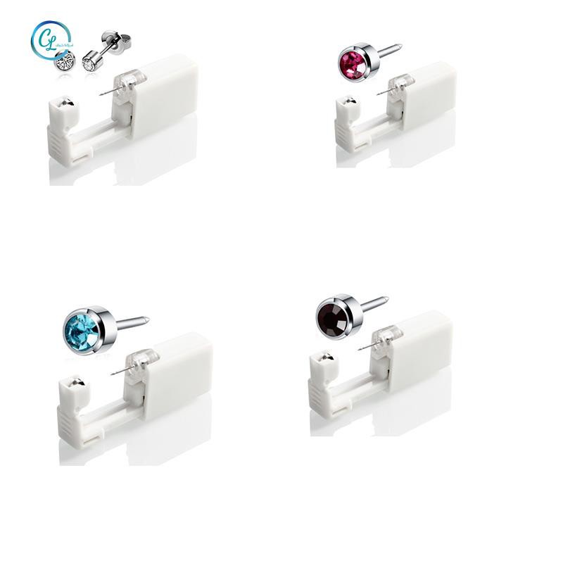 Dụng cụ bấm khuyên tai/ mũi đính đá zirconia tùy chọn màu sắc thời trang dùng một lần