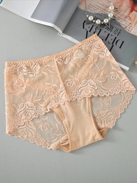 Quần Lót Ren Siêu Mềm Mại Cạp Cao Full Mông Mới P073