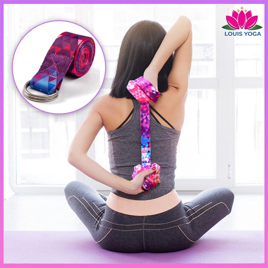 Dây đai hỗ trợ tập yoga hoa văn họa tiết - Yoga Louis Official