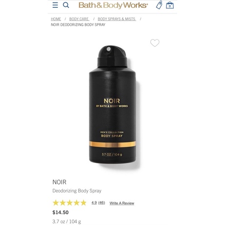 BODY SPRAY - Xịt thơm nam NOIR