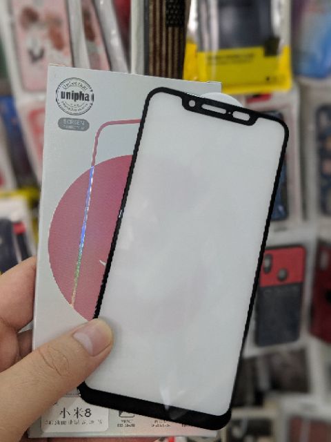 Kính cường lực ôm màn 3D cho Xiaomi Mi 8 full màn full keo bóng mượt hạn chế vân tay