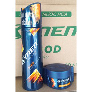 Combo xịt x-men fire 150ml + sáp vuốt tóc 70g