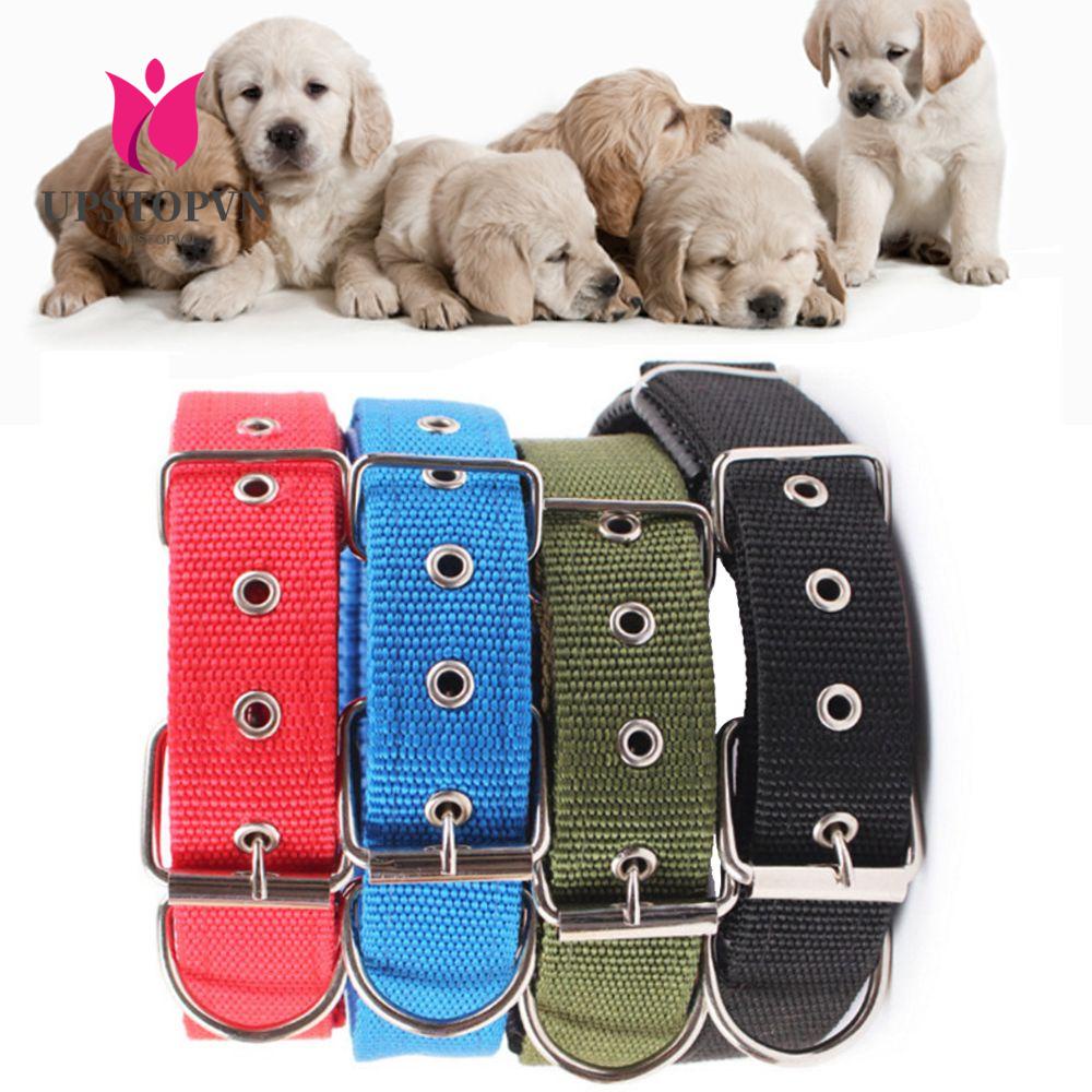 Vòng cổ vải nylon cotton xốp hai lớp kèm dây xích an toàn cho thú cưng chó mèo