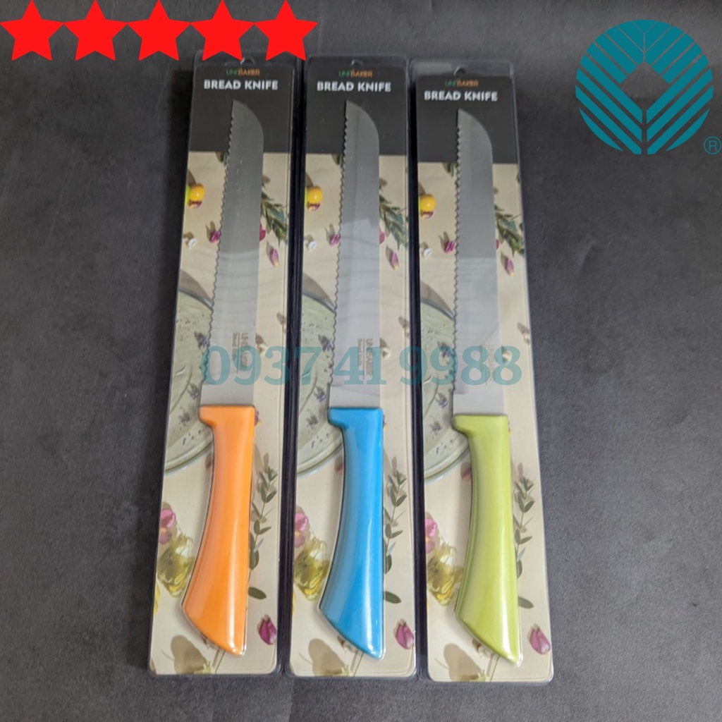 Dao cắt bánh mì lưỡi răng cưa cán nhựa nhiều màu sắc MB828 - Đại Vạn Phát