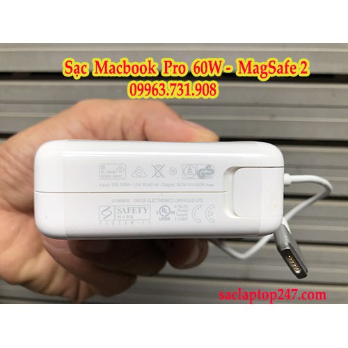 [Mã 99ELSALE hoàn 7% đơn 300K] Sạc Macbook Pro 16.4V-3.65A 60W Magsafe 2 chính hãng