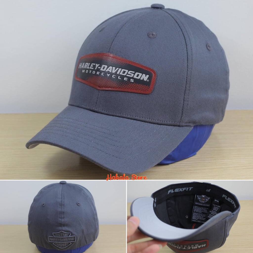 Mũ lưỡi trai (nón kết) Harley Davidson chính hãng (Authentic), mầu xám , đuôi liền