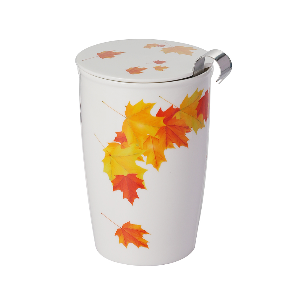 Cốc SWEEJAR lọc trà cà phê hai lớp bằng gốm và thép không gỉ có nắp bền bỉ tiện lợi cho văn phòng