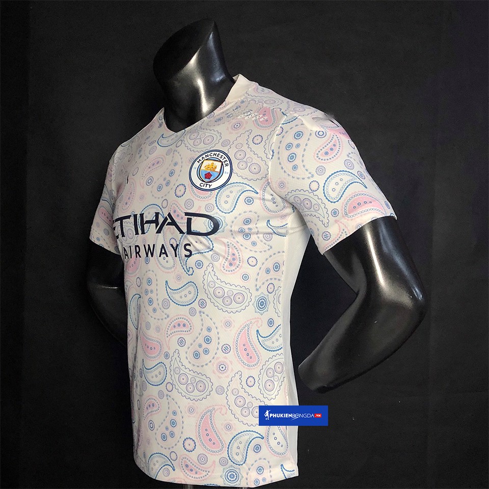 【Bodyfit Player】Áo Manchester City trắng mẫu 3 sân khách 2020-2021, áo Man City sân khách 2021 trắng mẫu 3 SF ❝Thái Lan❞