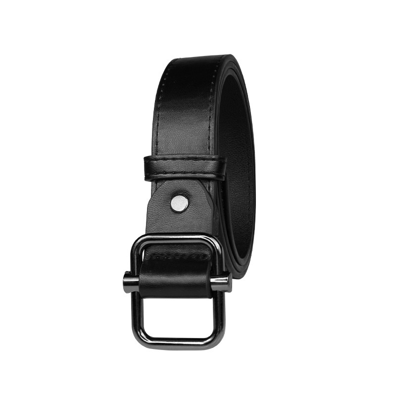Thắt lưng nam hàn quốc da đẹp vuông đen Meo shop TLN013 dây thắt lưng unisex nịt nam bản nhỏ to đi học làm