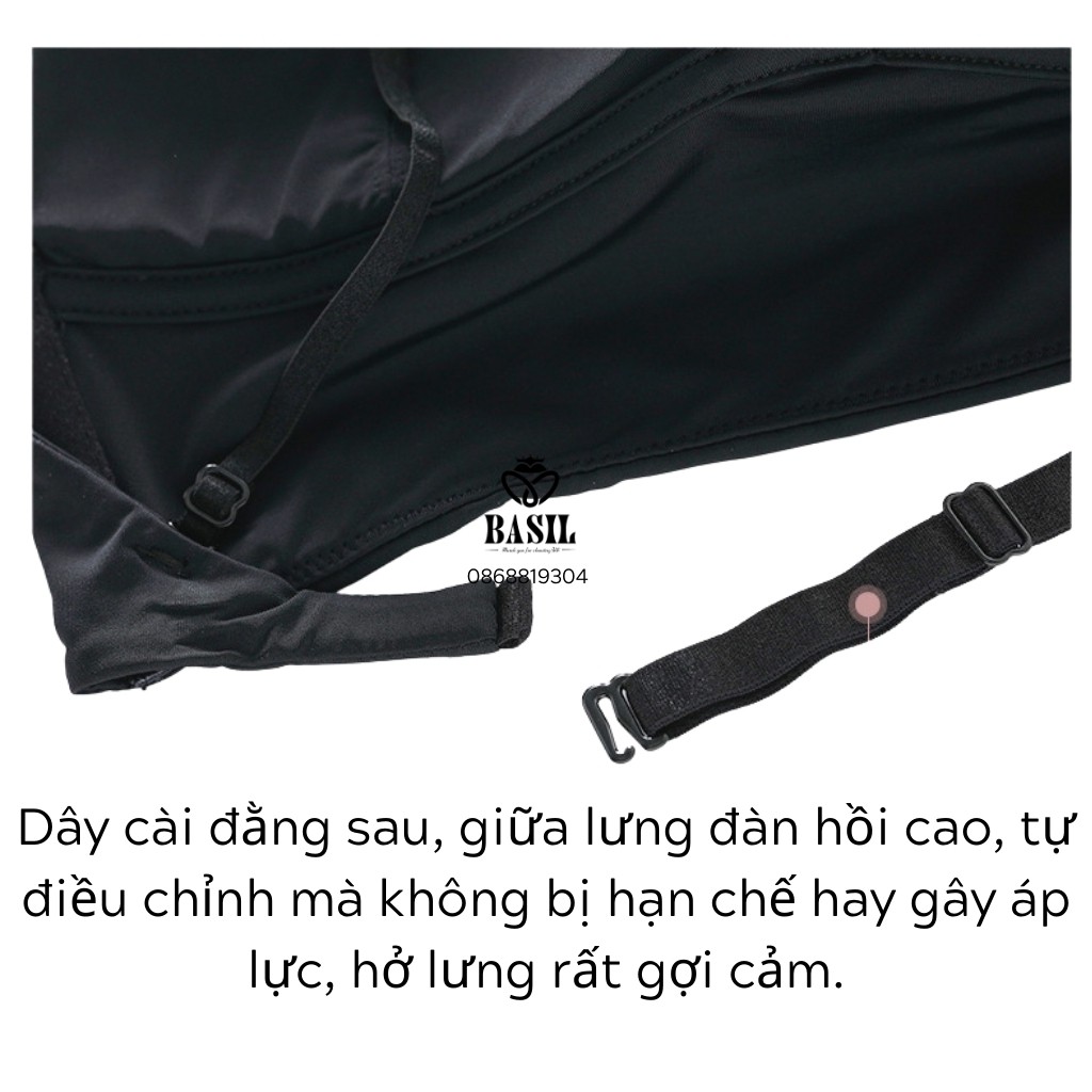 Áo lót SS04 Basil nữ Bralette trơn hở lưng đệm mỏng mềm nhẹ