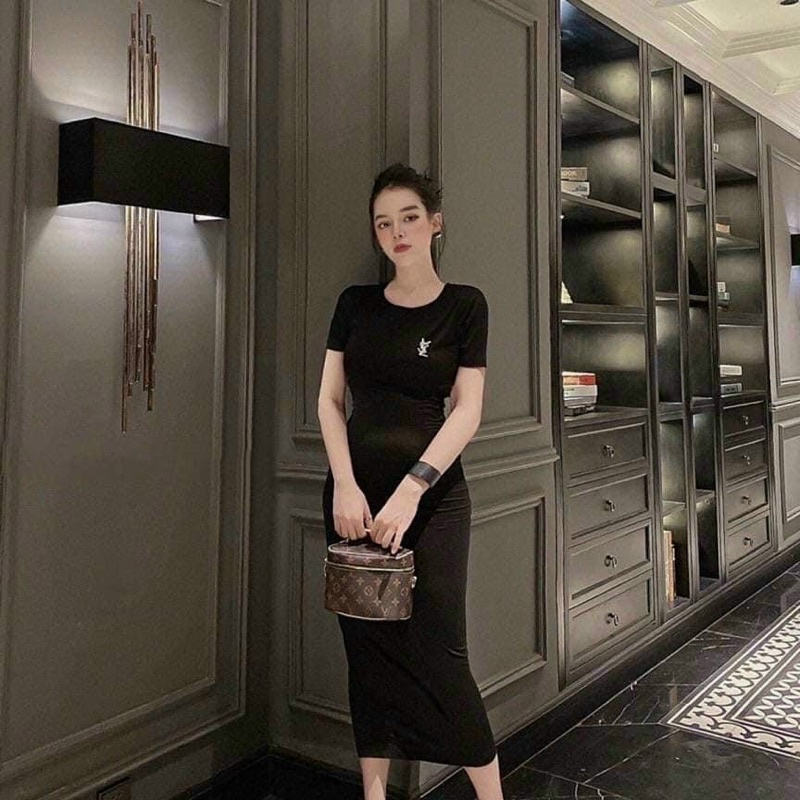 Đầm Body Lụa Dây Rút Lưng