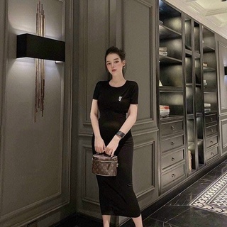 Đầm body lụa dây rút lưng