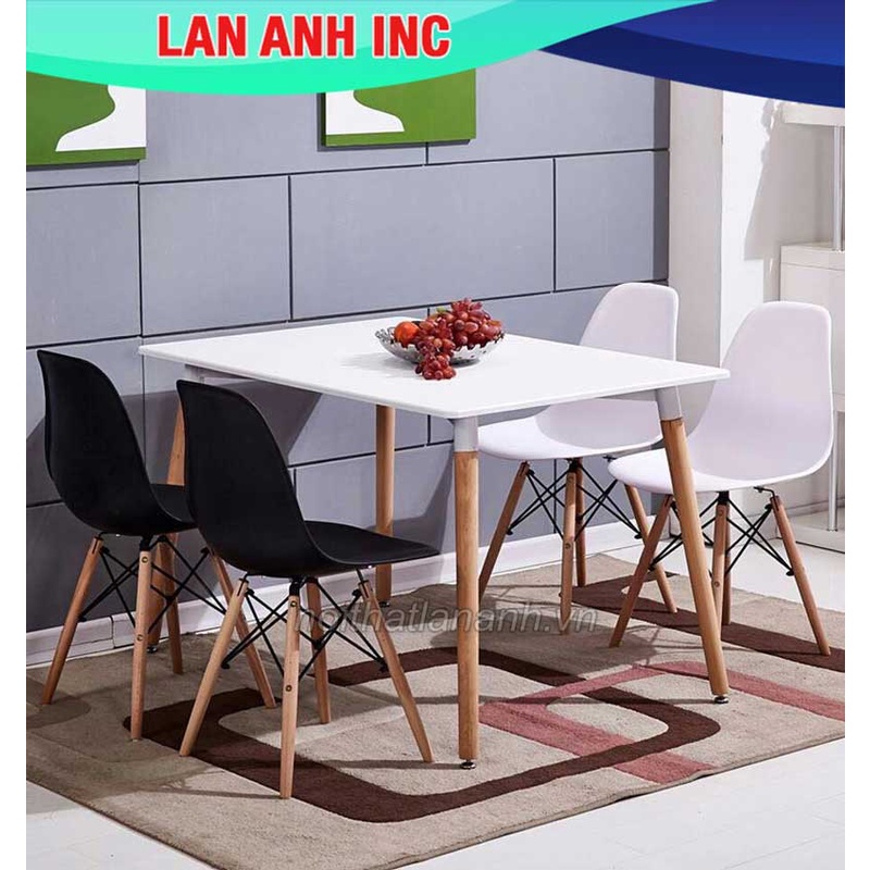 Bàn ăn hiện đại nhập khẩu 4 chỗ hình chữ nhật đẹp giá rẻ  eames LAB03