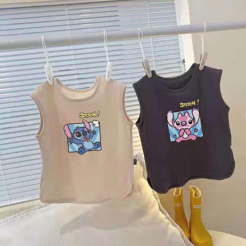 Áo Thun Cotton Mỏng Sát Nách In Hoạt Hình Thời Trang Mùa Hè Cho Bé