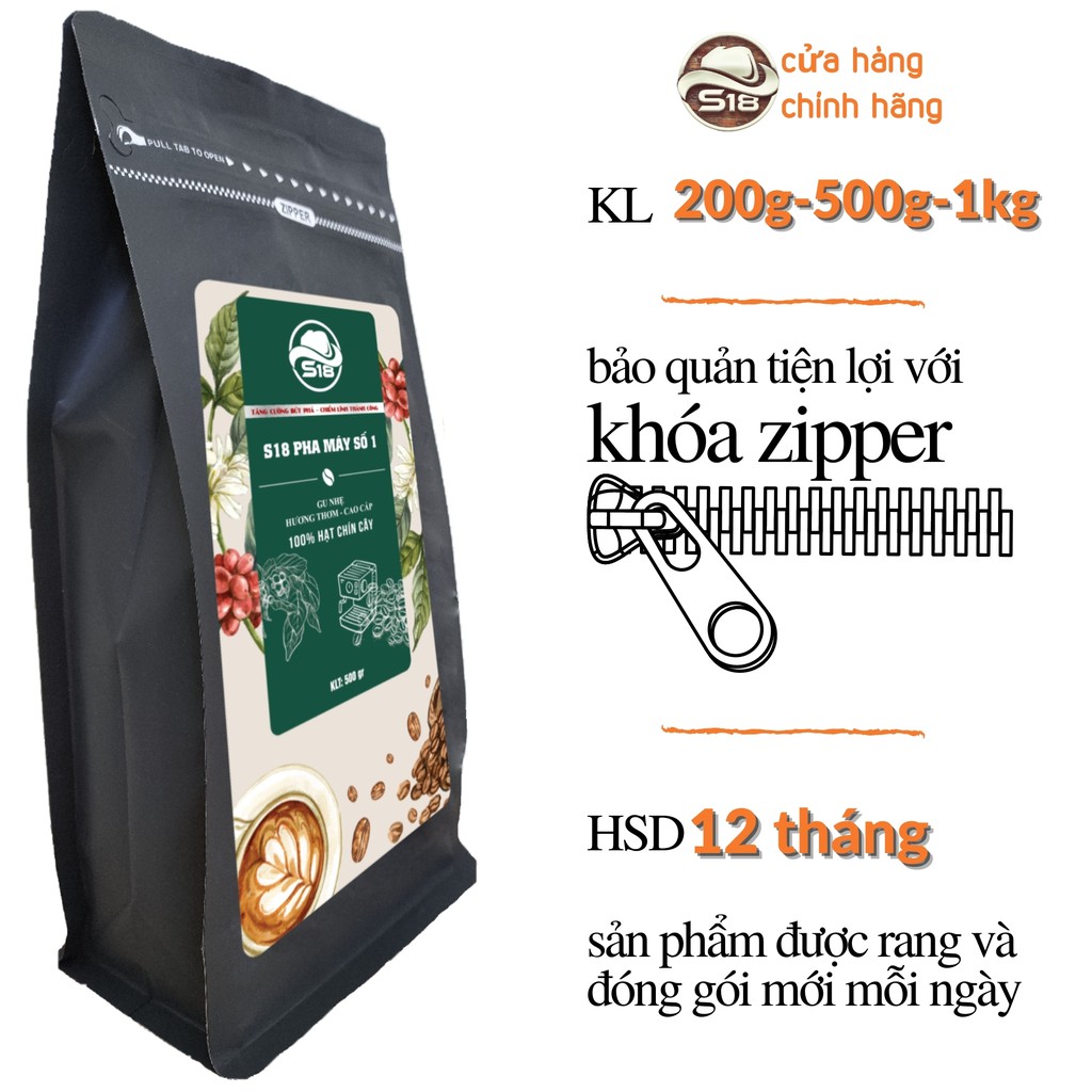 cafe nguyên chất - cà phê rang xay - robusta arabica culi 200g, 1kg - S18 coffee