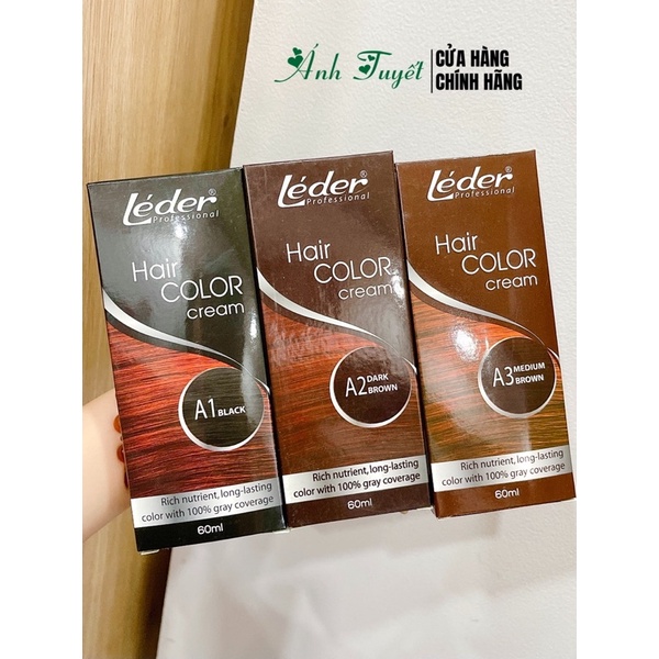 Thuốc Nhuộm Tóc Phủ bạc Leder Hair Color Cream 60ml 3 màu