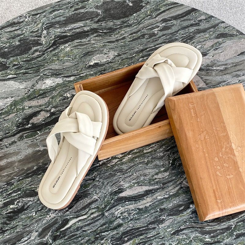 Dép Sandal Đế Dày Quai Chéo Màu Kẹo Phong Cách Mới Thời Trang Mùa Hè Dành Cho Nữ