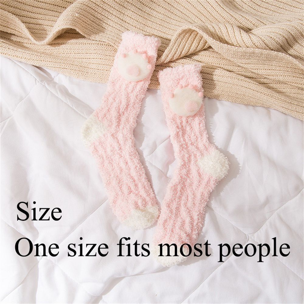 Vớ Cotton Lót Nhung San Hô Dày Dặn Giữ Ấm Màu Sắc Ngọt Ngào Thời Trang Mùa Đông