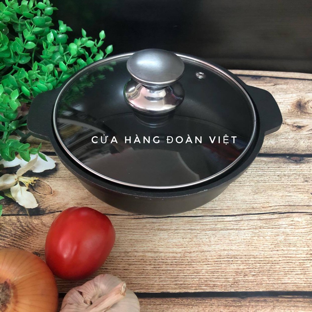 Nồi nhôm chống dính cao cấp 18 cm - Kho thịt cá, cơm chiên , mì cay, om , kho tộ …Tiện ích cho gia đình, chuyên nghiệp