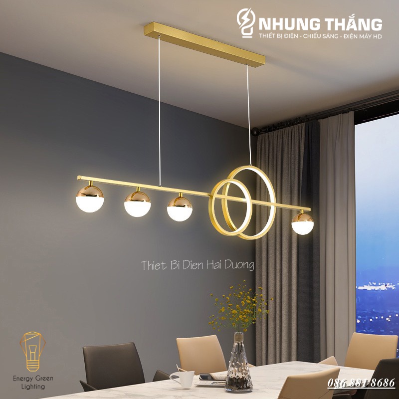 Đèn Thả 6 Bóng DGT-2096 Vàng ,DGT-1508 Đen - 3 Chế Độ Ánh Sáng - Decor Trang Trí Phòng Ăn,Phòng Khách Sang Trọng Cao Cấp