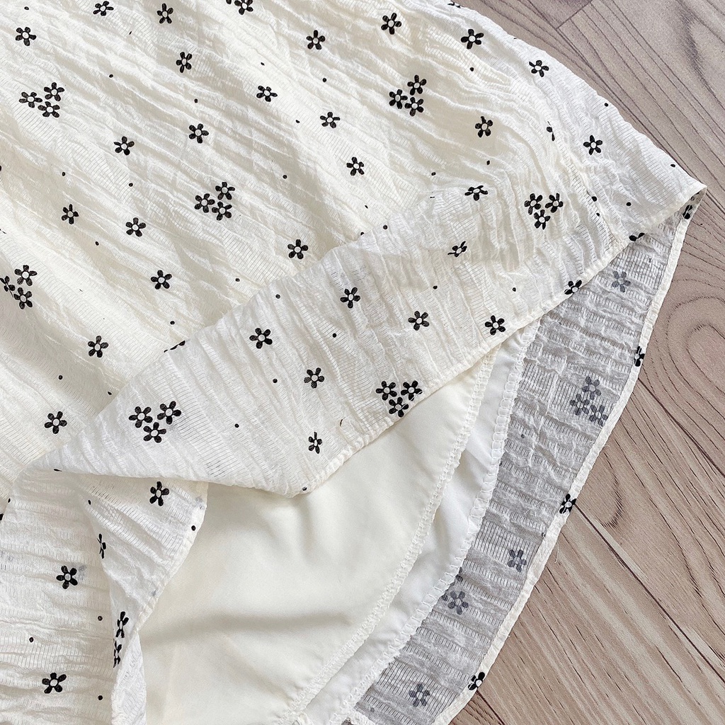 Váy hoa nhí cúc bọc đan dây eo dáng xòe