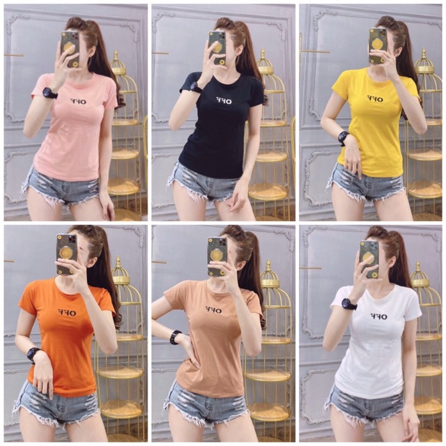 Áo thun Thái ôm body thêu chữ OFF
