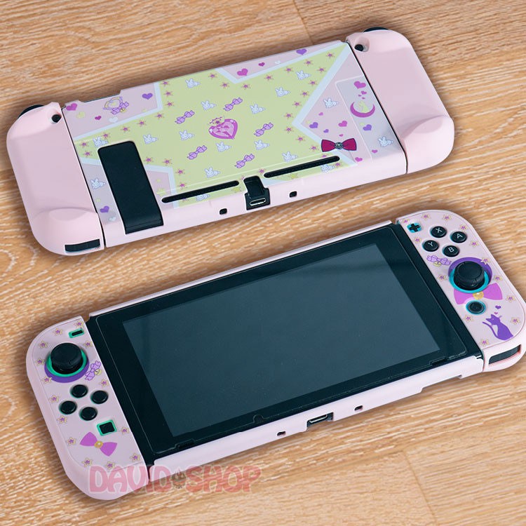 Bộ ốp thân máy &amp; case Joy-Con Sailor Moon hãng Akitomo cho Nintendo Switch