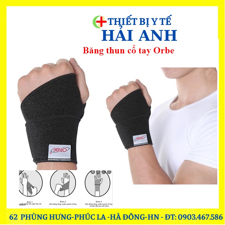 Băng thun cổ tay Orbe, có giãn tốt, mềm mại, hỗ trợ trấn thương