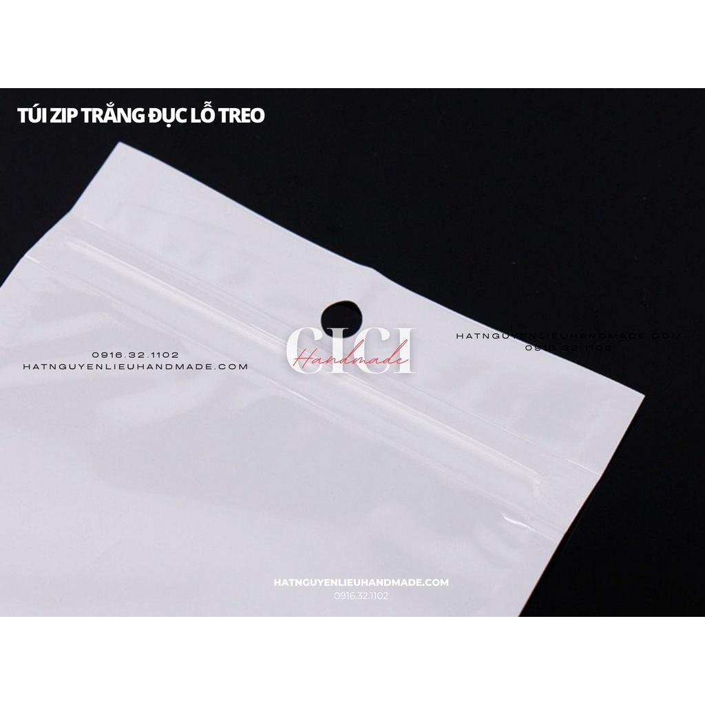 50c Túi ZIP đóng gói hàng phụ kiện nhiều kích thước, túi chống nước an toàn Cici handmade nguyên liệu handmade hạt cườm