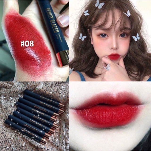 Son kem Beauty Glazed màu mịn có dưỡng thời trang xinh xắn với 6 màu tùy chọn lâu trôi 2021