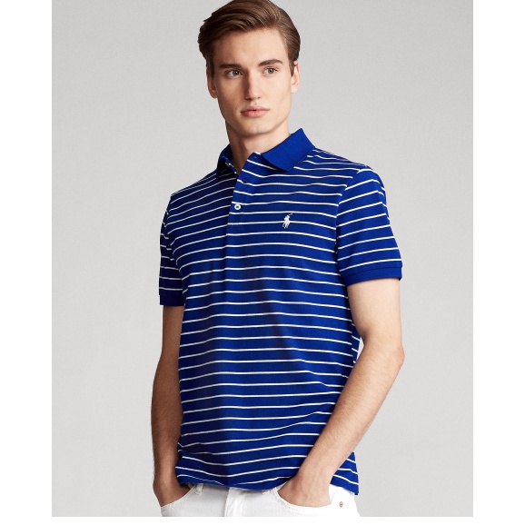 RALPH LAUREN Áo polo Tay Ngắn Họa Tiết Sọc Kiểu Dáng Đơn Giản Thời Trang Dành Cho Nam