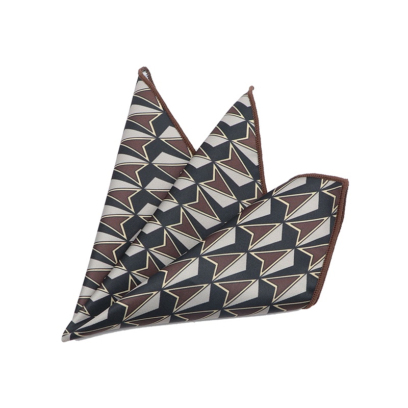 Khăn Tay Lụa Vuông Họa Tiết Kẻ Sọc Thời Trang Vintage Cho Nam