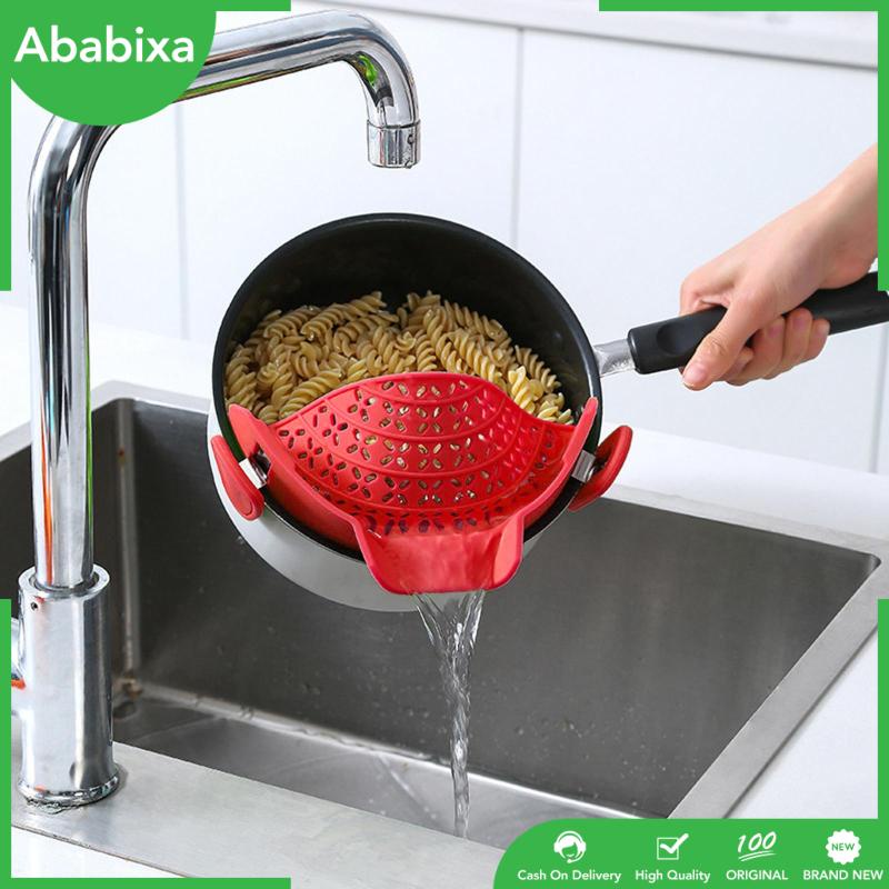 [Ababixa] Kẹp Rây Lọc Pasta Bằng Nhựa Có Kẹp Cống
