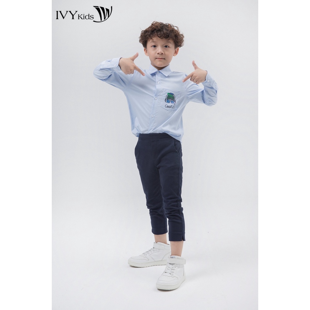 Áo sơ mi cổ đức bé trai IVY moda MS 17K1011