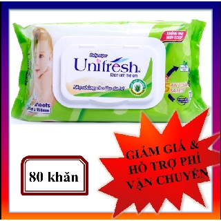 Khăn ướt, khăn giấy ướt Unifresh giao bao bì xanh hoặc vàng ngẫu nhiên