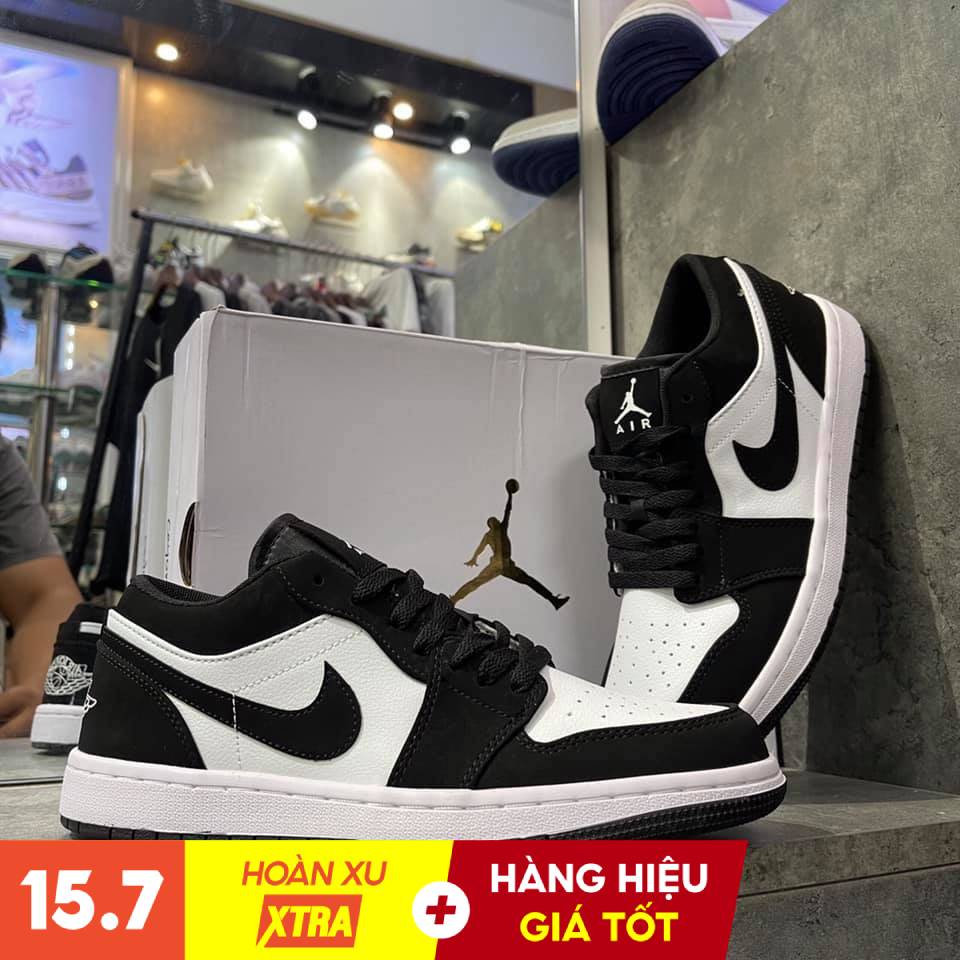 Giày Jordan Cổ Thấp Nam, Giày JD1 Thể Thao Xám Trắng Hàng Thanh Lý Full Box
