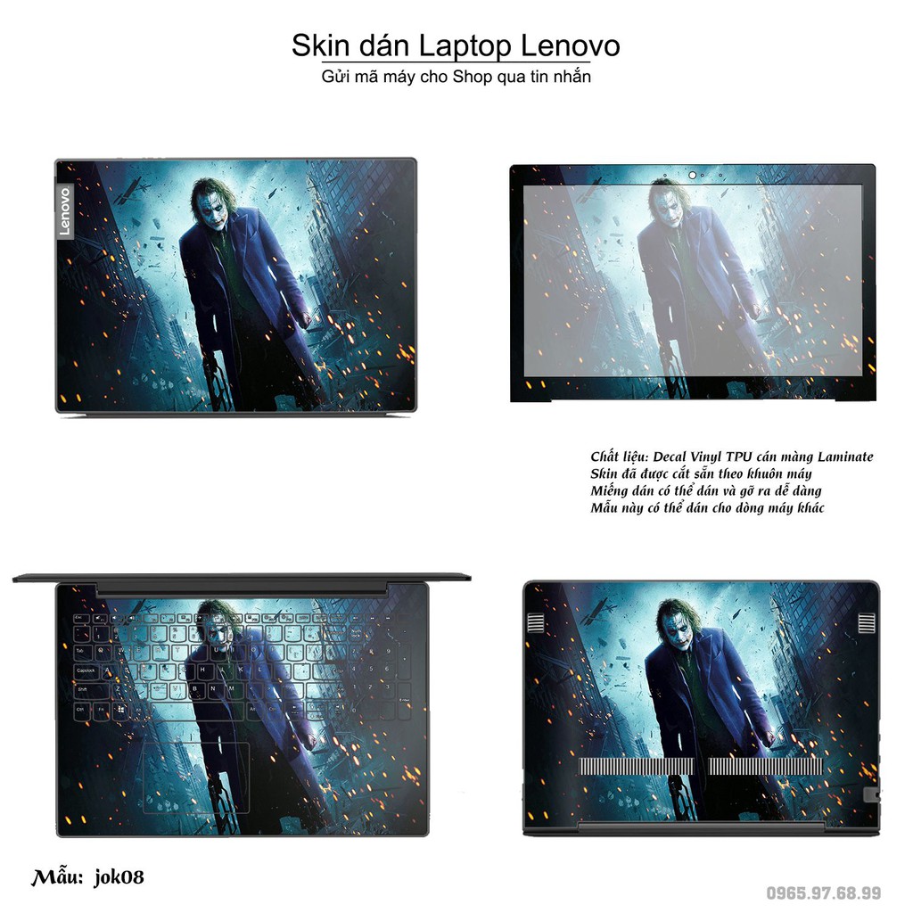 Skin dán Laptop Lenovo in hình Joker nhiều mẫu 2 (inbox mã máy cho Shop)