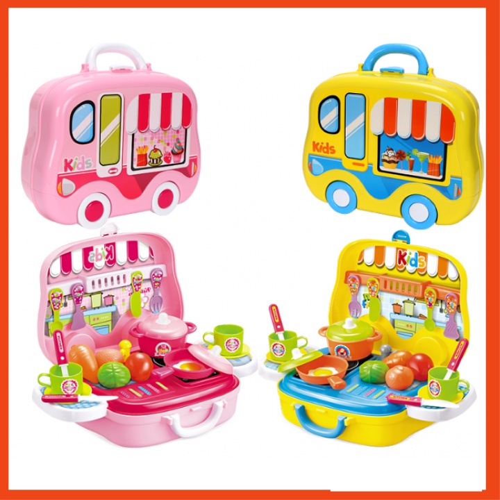 Đồ chơi nấu ăn hình vali ô tô cho bé