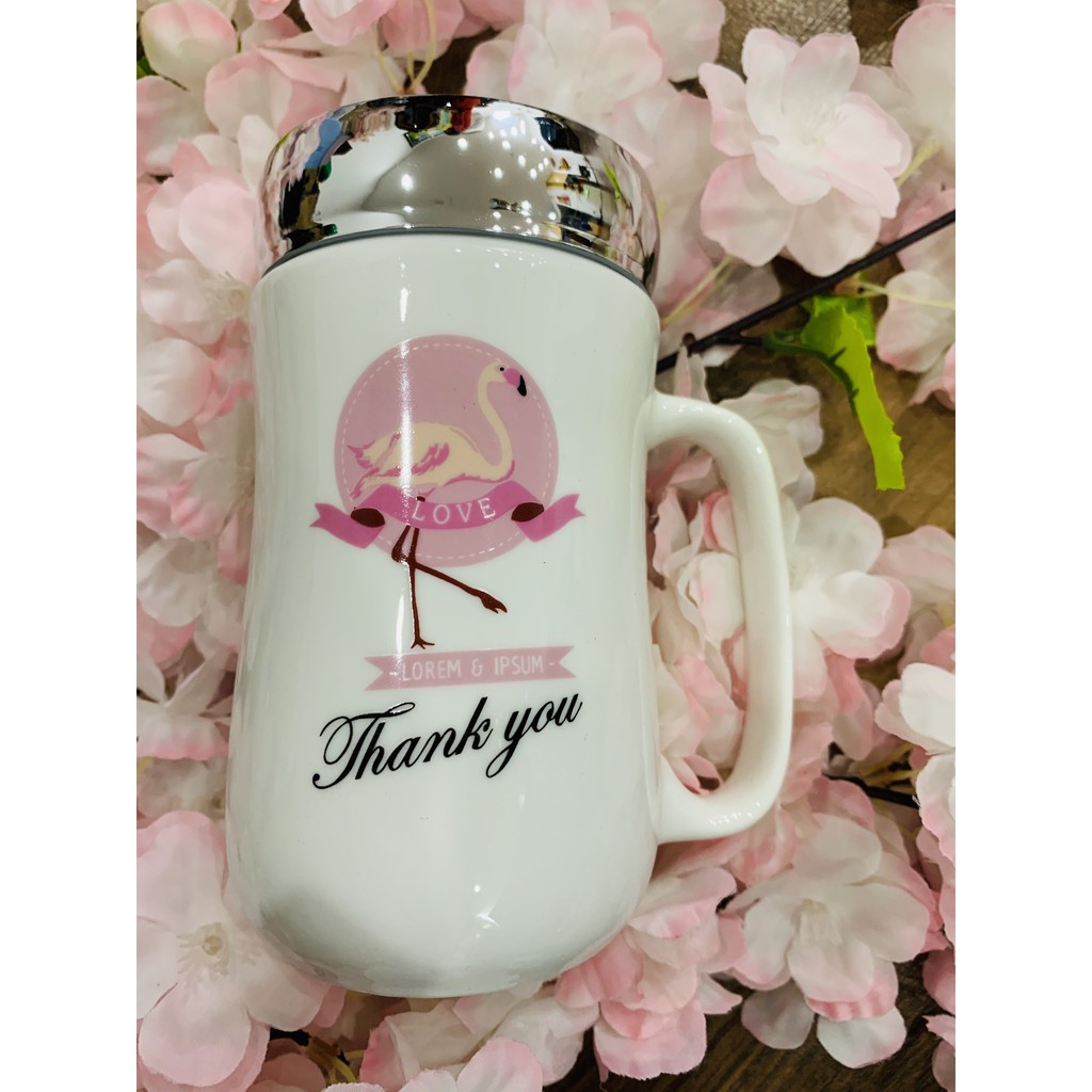 [Có Chọn Mẫu] Ly Cốc Sứ Đẹp Có Nắp Đậy, Bình Nước, Giữ Nhiệt 400ml | BigBuy360 - bigbuy360.vn