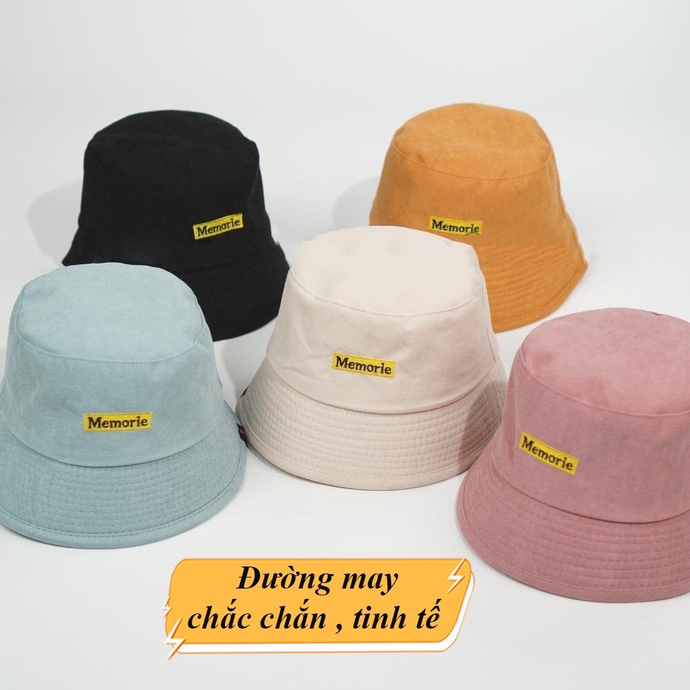 Mũ tai bèo vành cụp BUCKET ❤️ Nón bucket Thêu chữ Memorie vành cụp phong cách Ulzzang unisex 210