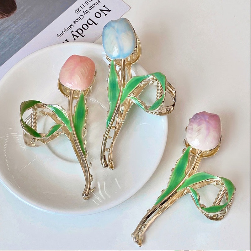 Kẹp Tóc Hình Hoa Tulip Nhỏ Nhắn Xinh Xắn Thời Trang Hàn Quốc Cho Nữ