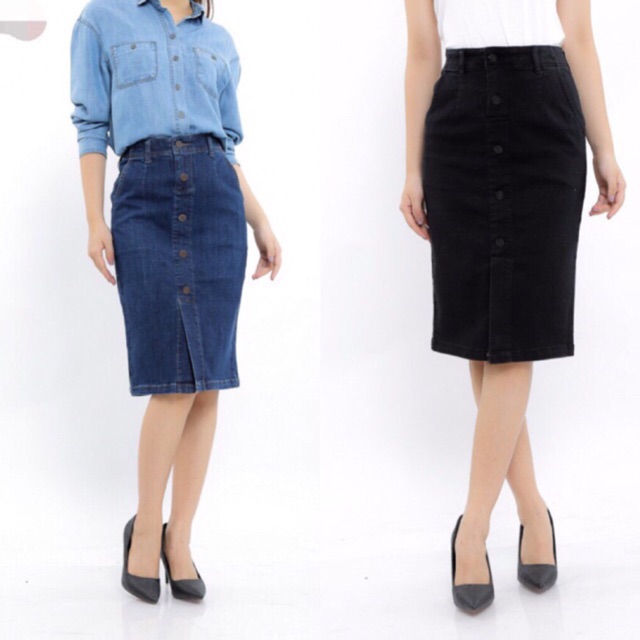 Chân váy jeans nữ cài nút cao cấp | BigBuy360 - bigbuy360.vn
