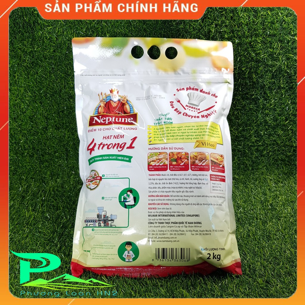Hạt nêm Neptune - Túi 2kg, Hạt nêm 4 in 1 Neptune