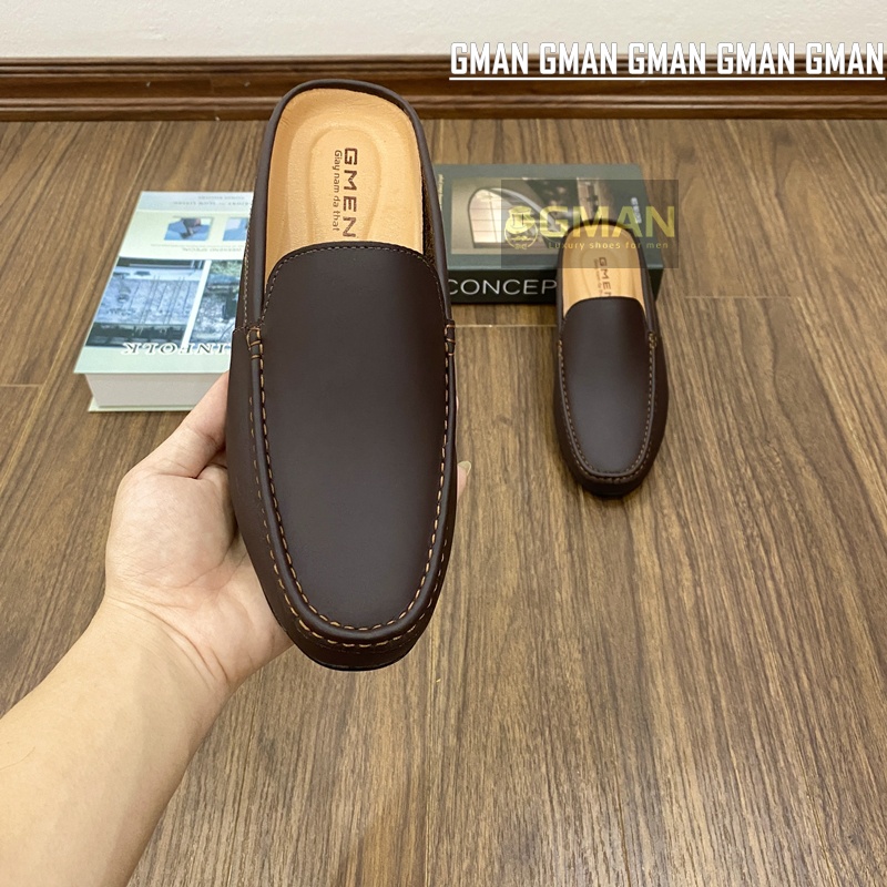 Giày sục nam da thật nguyên tấm 100% đế cao su bảo hành 1 năm TK0101