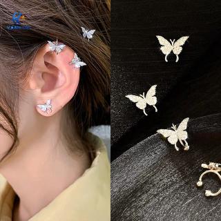 Khuyên Kẹp Vành Tai Hình Bướm Đính Đá Cá Tính Cho Nữ
