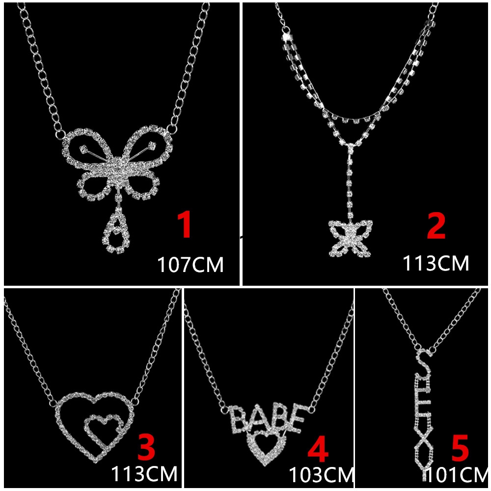 1PC Vintage Flash Drill Heart Waist Chain Cute Bling Bling Rhinestone Butterfly Heart To Heart Belts