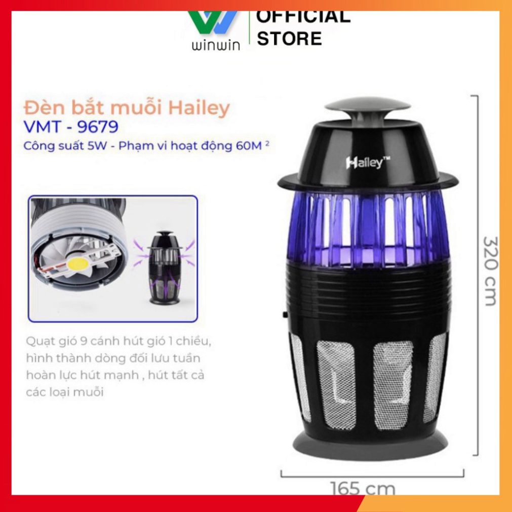 Đèn Bắt Muỗi Thông Minh Hailey kẻ thù của họ nhà muỗi_Vimart